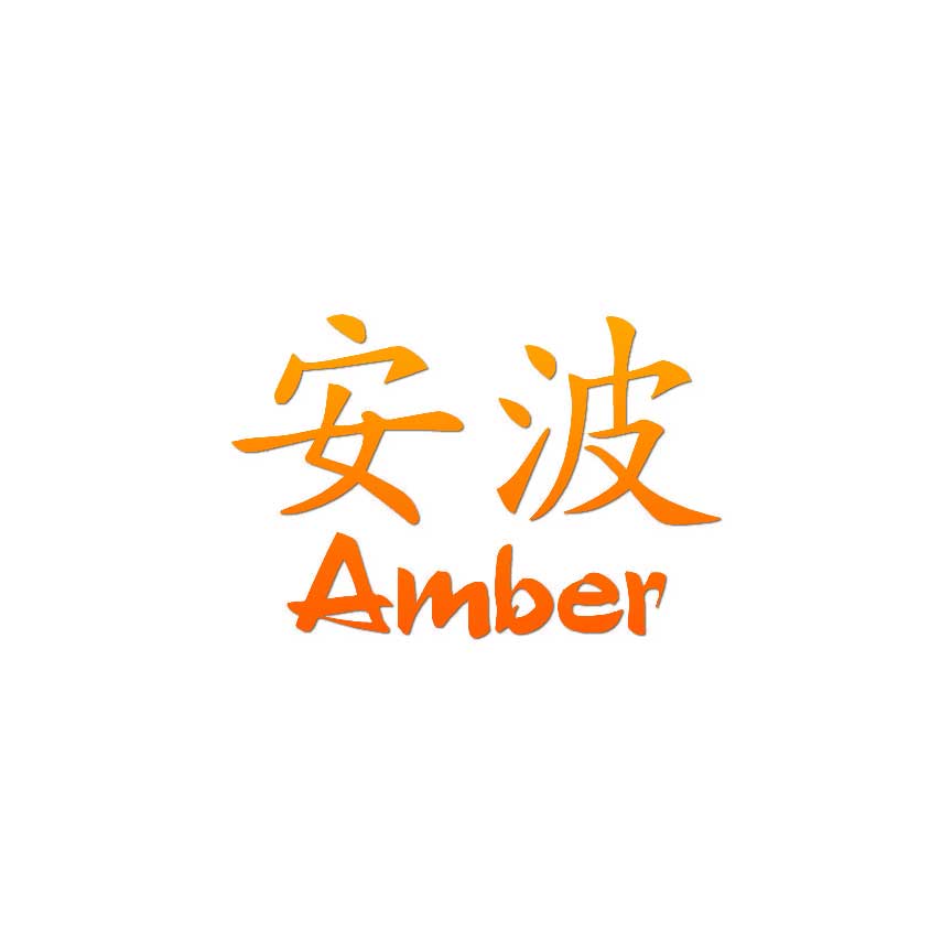 Chinese Symbol Amber Name - Decal Sticker - Multiple Patterns